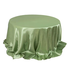 Satin 132" Round Tablecloth Sage Green - Stylish Seamless Table Cover